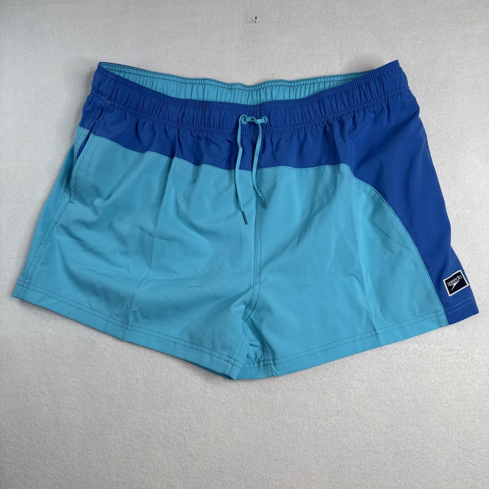 Speedo NWT Eco 4 Way Stretch Men's 2XL‎ Standard Swim Trunk Short Blue Atoll